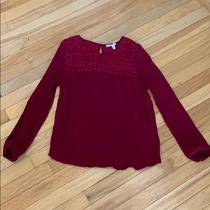Anthropologie Meadow Rue red top